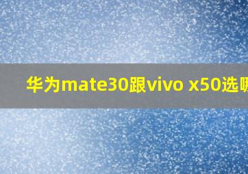 华为mate30跟vivo x50选哪个